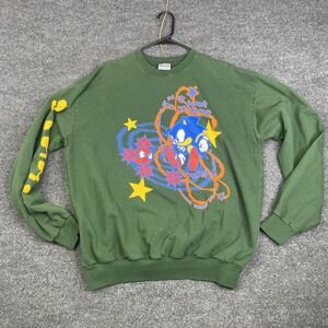 Stray Rats Sonic Hedgehog Sweatshirt Mens XL Green Crewneck Heavyweight USA